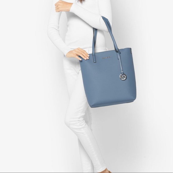 Michael Kors Handbags - Michael Kors Hayley Large Tote in Denim PL Blue